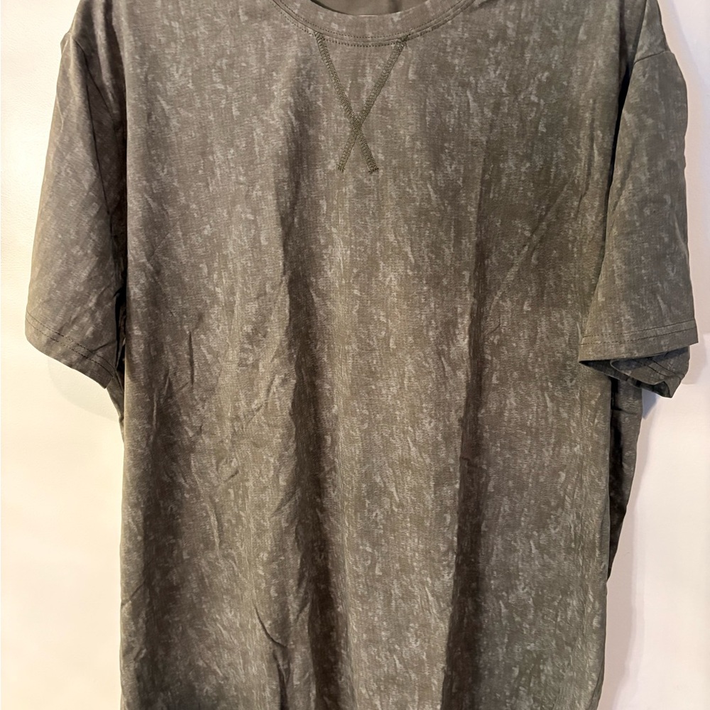 Acid Wash Olive Green Tee XXL New With Tag Casual Basic Top